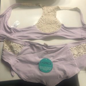 L Space crochet bathing suit.